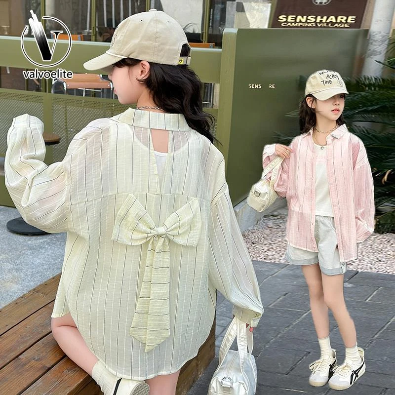 VALVOELITE女童防晒服夏季2025新款中大童防晒衣轻薄上衣透气外套