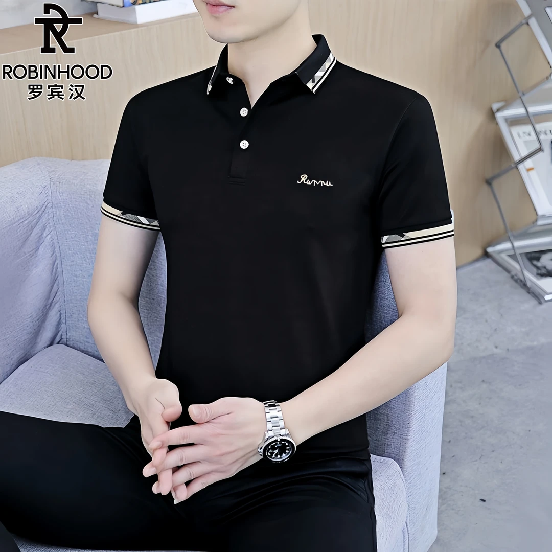 罗宾汉/ROBINHOOD男士短袖T恤POLO衫夏季高档潮牌休闲翻领上衣服