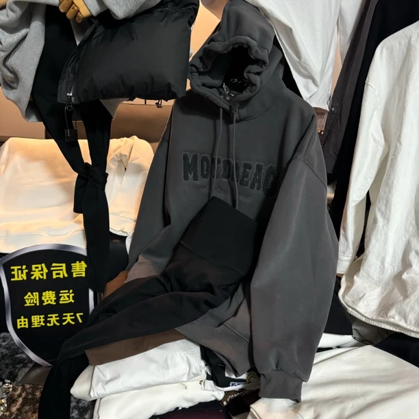 秋冬新款韩版宽松慵懒遮屁屁连帽卫衣