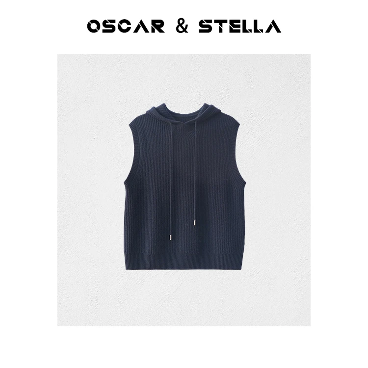 OSCAR&STELLA【达芬奇】连帽宽松休闲针织马甲 255 M773