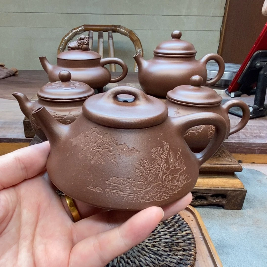 茶壶紫砂文瓢壶（原矿底槽清160cc）