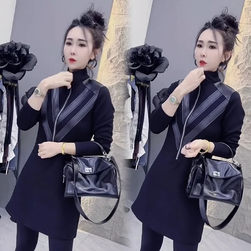 2025秋冬新款时尚显瘦气质网红高档洋气女高级百搭宽松大码连衣裙