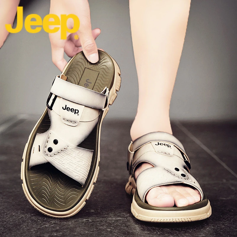 JEEP吉普凉鞋男士夏季款2025新款百搭防滑开车沙滩凉拖鞋男式外穿