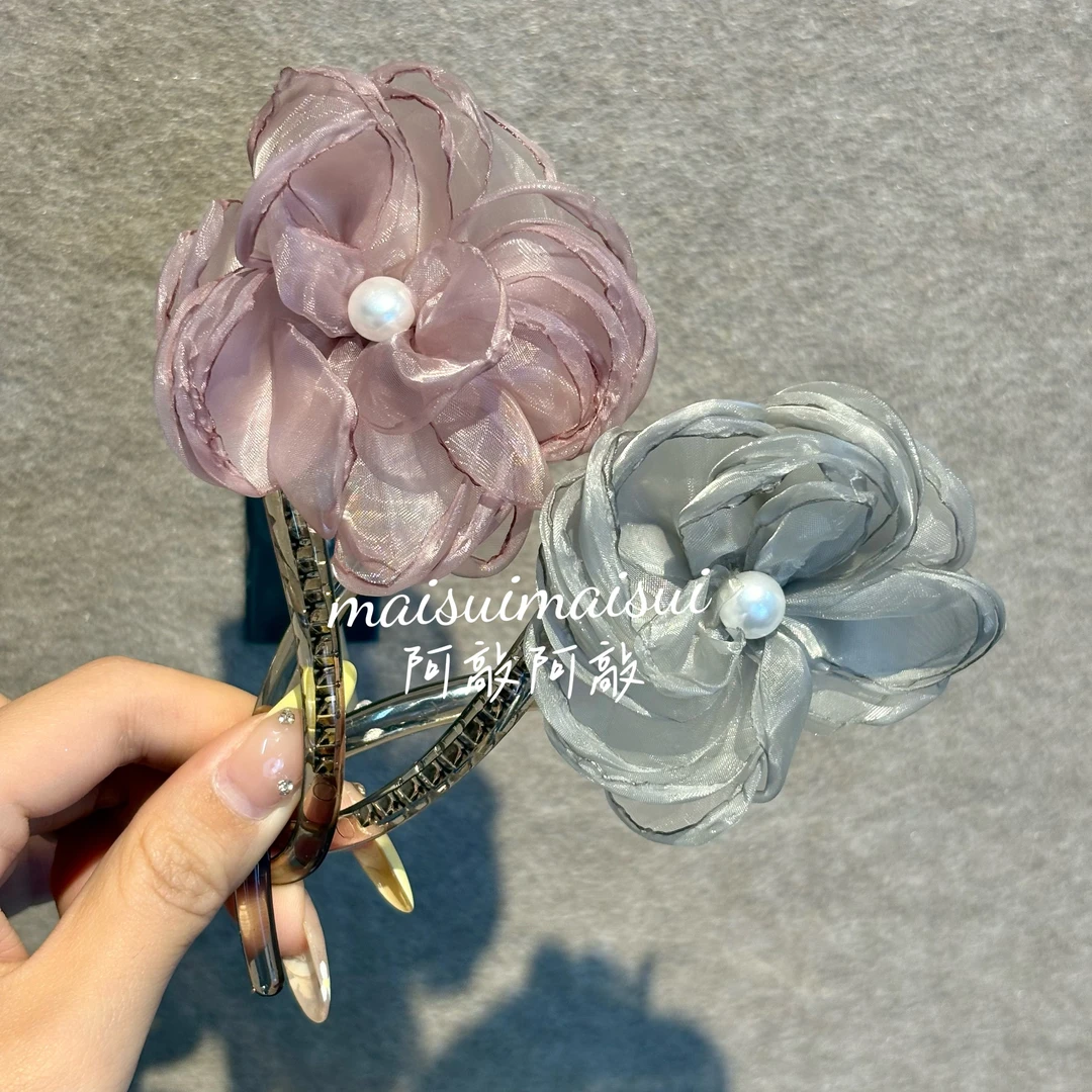 【阿敲】A1379~海棠花开扭扭夹后脑勺发夹2025新款-麦穗头饰