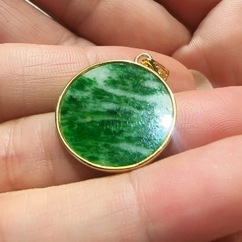 翡翠银S925镶嵌吊坠(不含链)