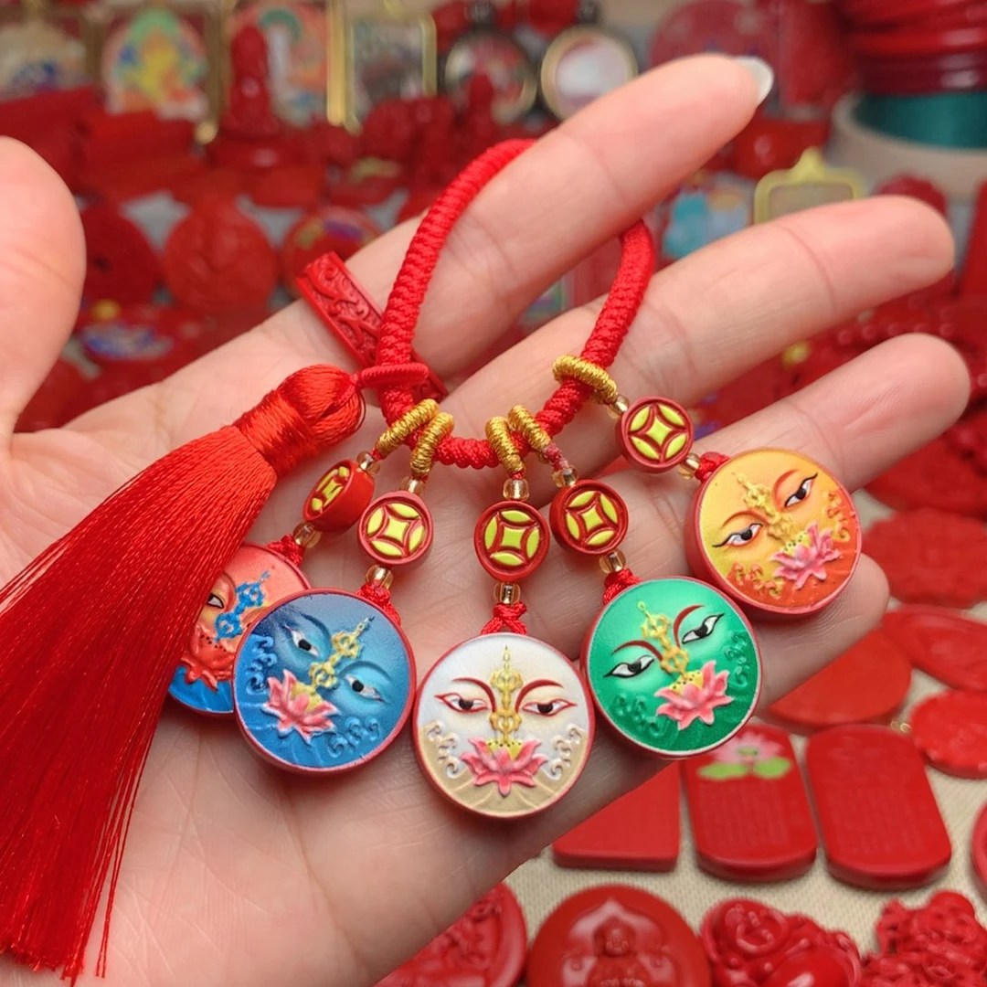 天然辰砂工艺品朱砂钥匙扣包包挂