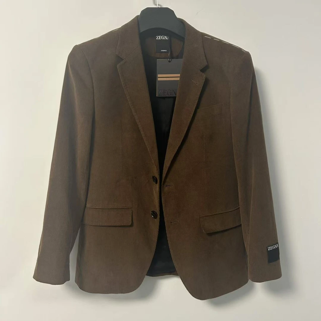 男士羊绒混纺灯芯绒商务休闲单西