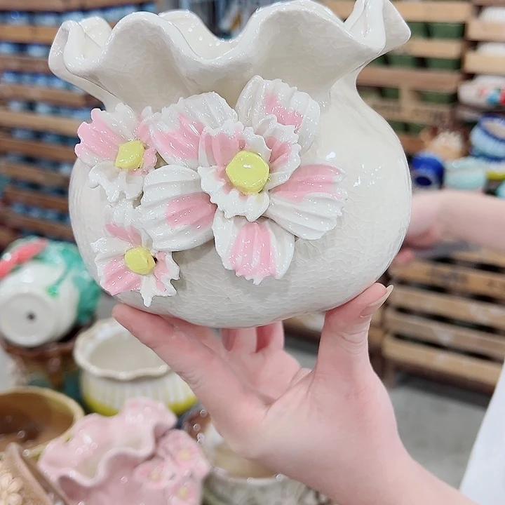 有孔，凑单福利满10元发货陶瓷多肉花盆！