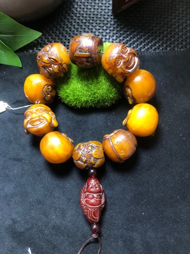 老黄蜜罗汉手串。8859。