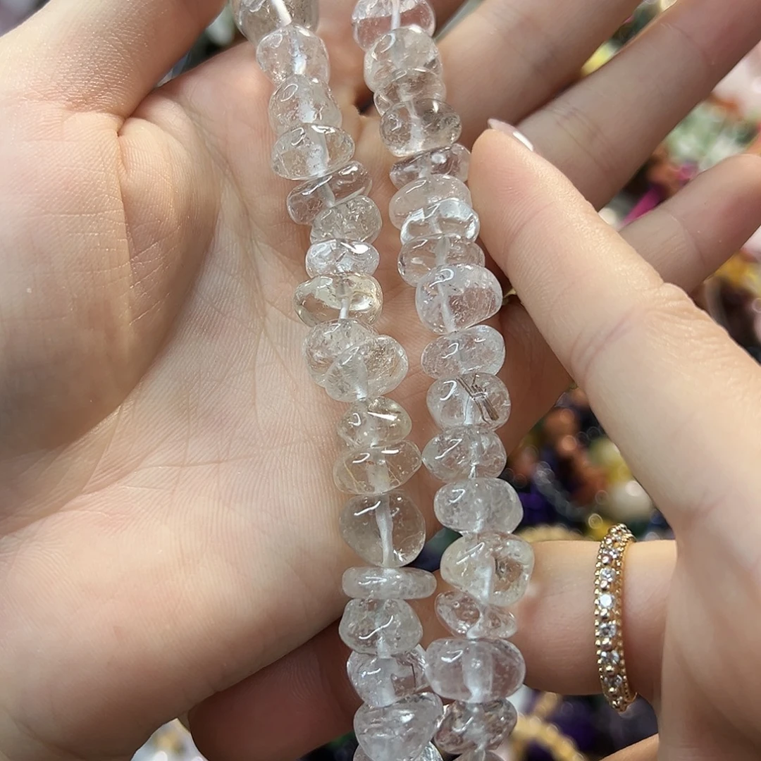 玛瑙/玉髓合金珠宝半成品浅茶晶 随形。一条