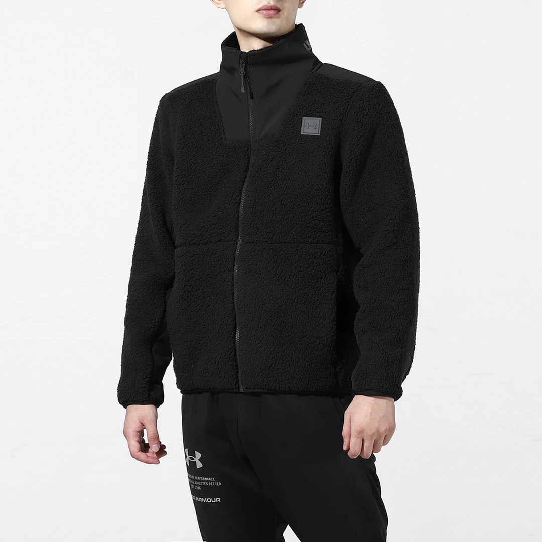 安德玛加绒针织夹克男装冬季户外运动服保暖健身训练外套 1357474