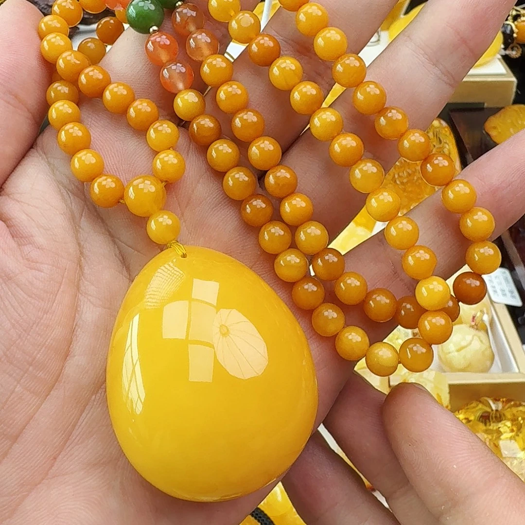 蜜蜡颈饰未镶嵌假一赔十，0619