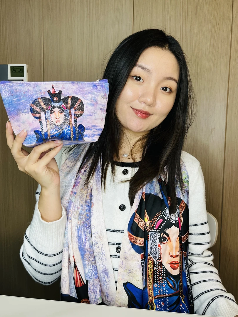 【套装】【花色围巾化妆包套装】 蒙古袍搭配蒙古族图案民族风印花