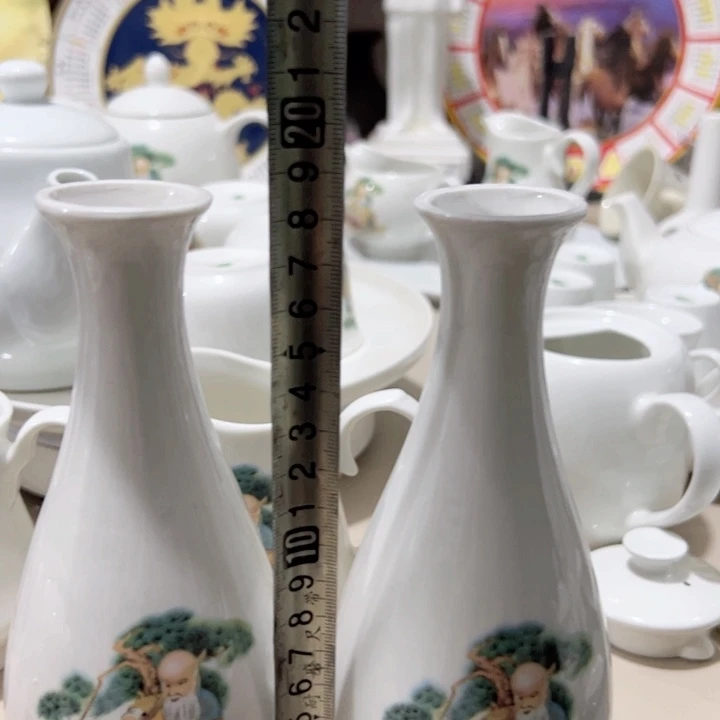 瓷片陶瓷制品寿星瓶两个