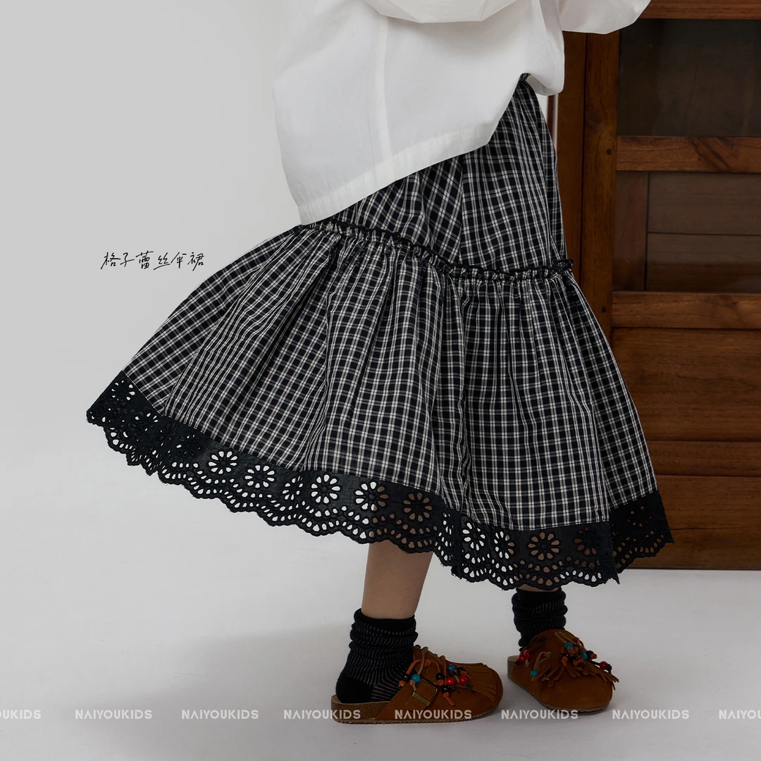 【甜心格格】女童格子半身裙2025春夏新款时尚百搭儿童裙子K2443