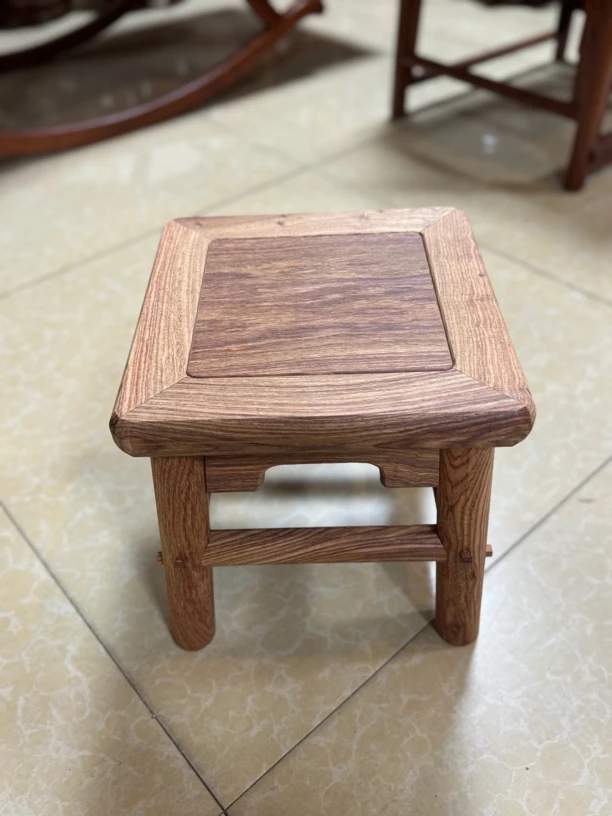 刺猬紫檀活拆富贵凳28×28×28.5高大料小方凳4分面方儿童凳榫卯