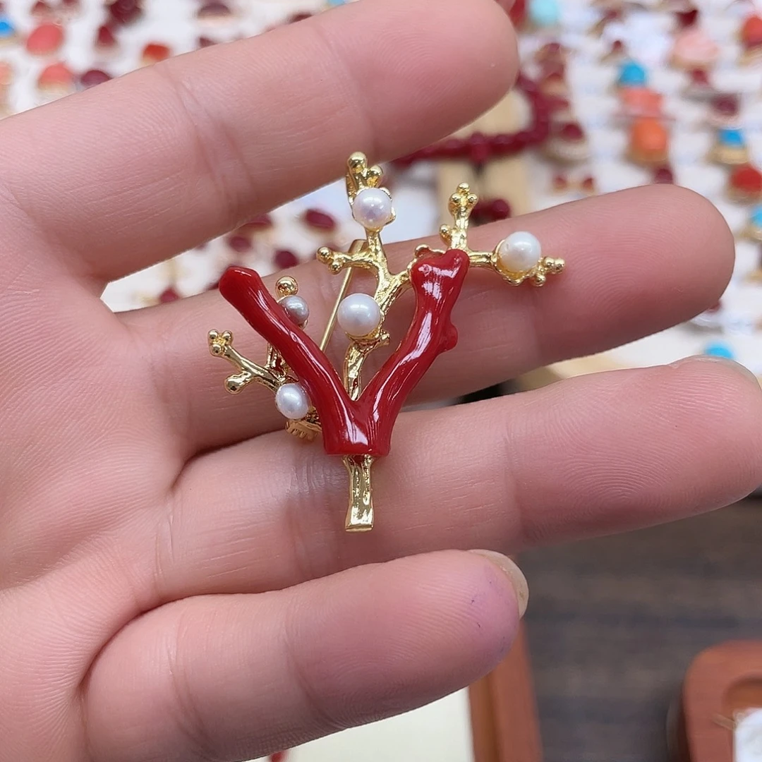 铁合金花岗石胸针吊坠两用款