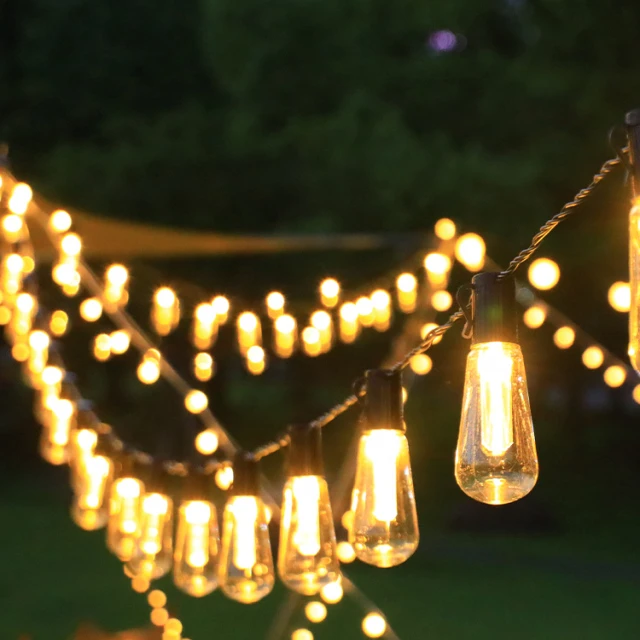 户外防水太阳能野营覆古灯泡串灯野营野营野营庭院天篷气氛装饰灯