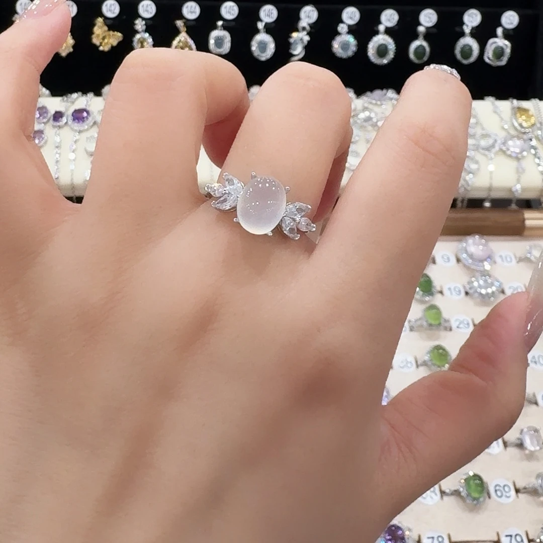 蛇纹石玉银S925镶嵌戒指海****1