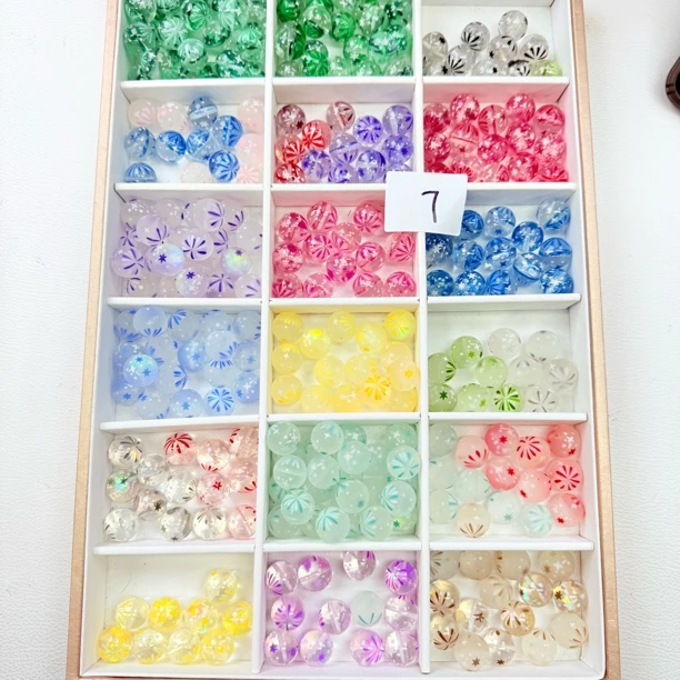 韩国胶定制款07 卡16烟花珠通孔 DIY配件