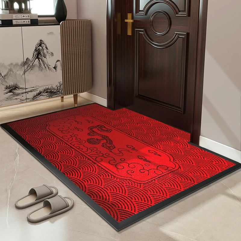家用地垫入户门垫进门门口垫子红色新年防滑脚垫别墅2025高端地毯