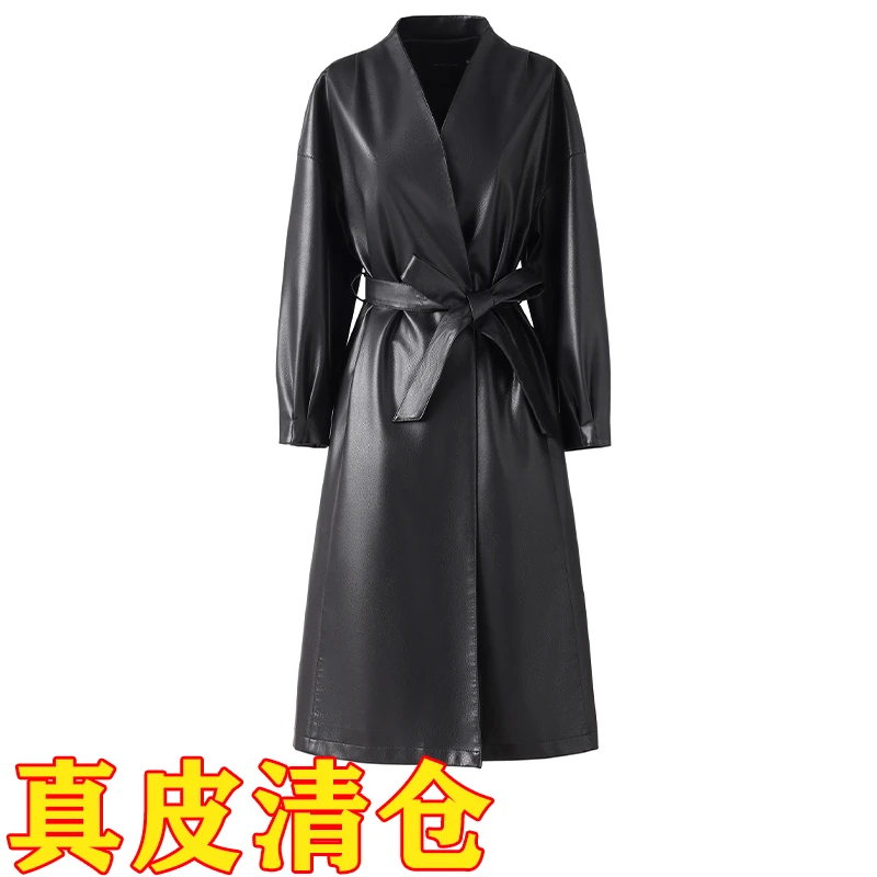 2025秋季新款海宁真皮皮衣女中长款外套显瘦皮大衣港风绵羊皮风衣