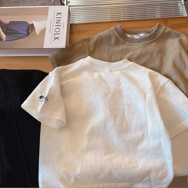 儿童卡通奥特曼迪迦赛罗组合男童宝宝白色半袖夏季纯棉短袖t恤潮