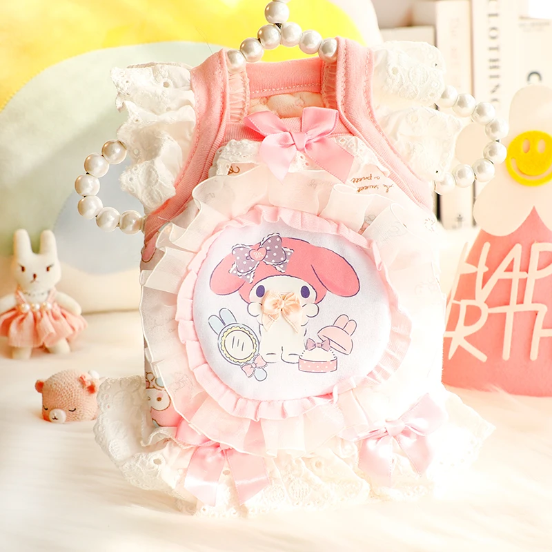 狗狗衣服秋冬厚款猫咪公主裙花边棉服卡通可爱小型犬泰迪宠物6585