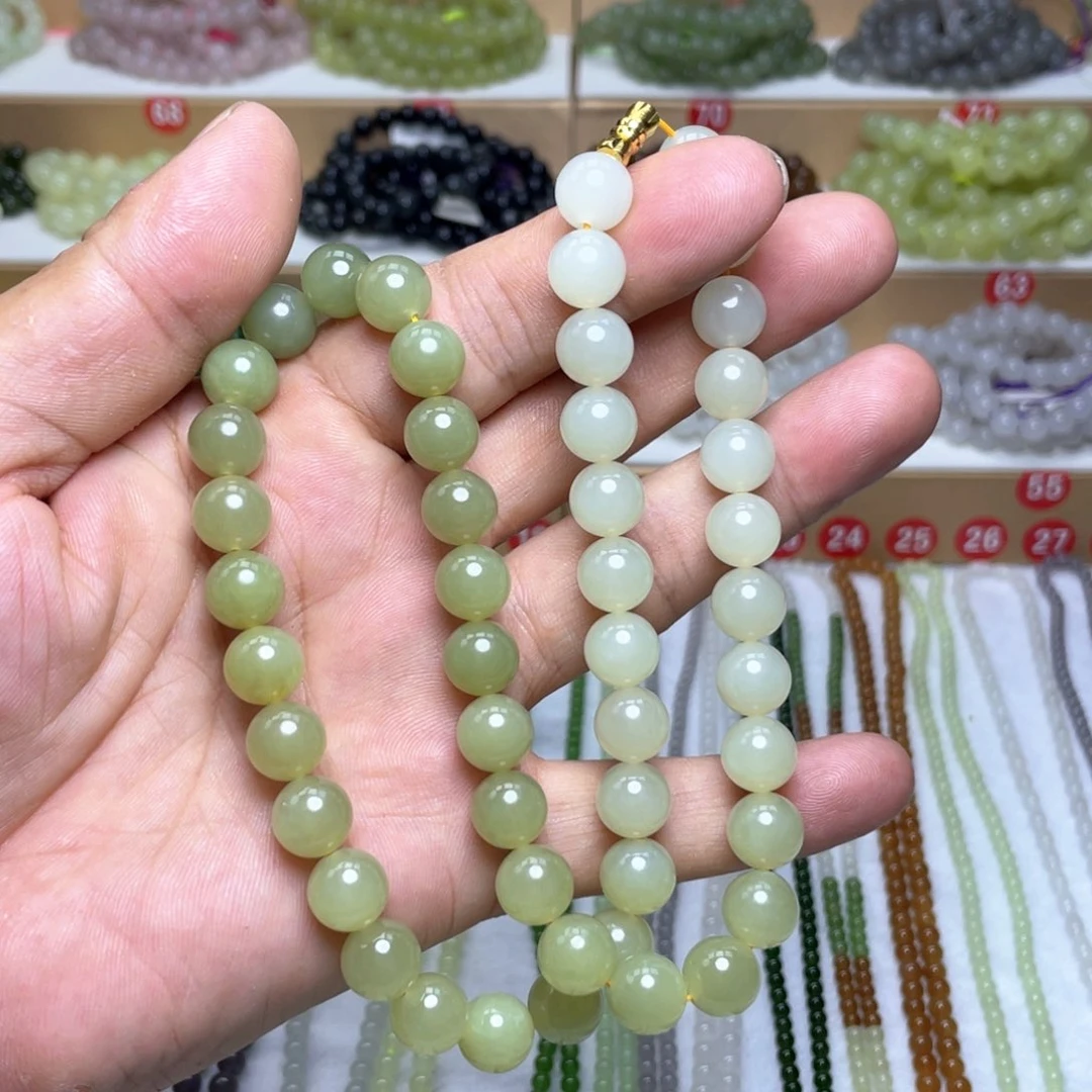 和田玉未镶嵌颈饰10mm