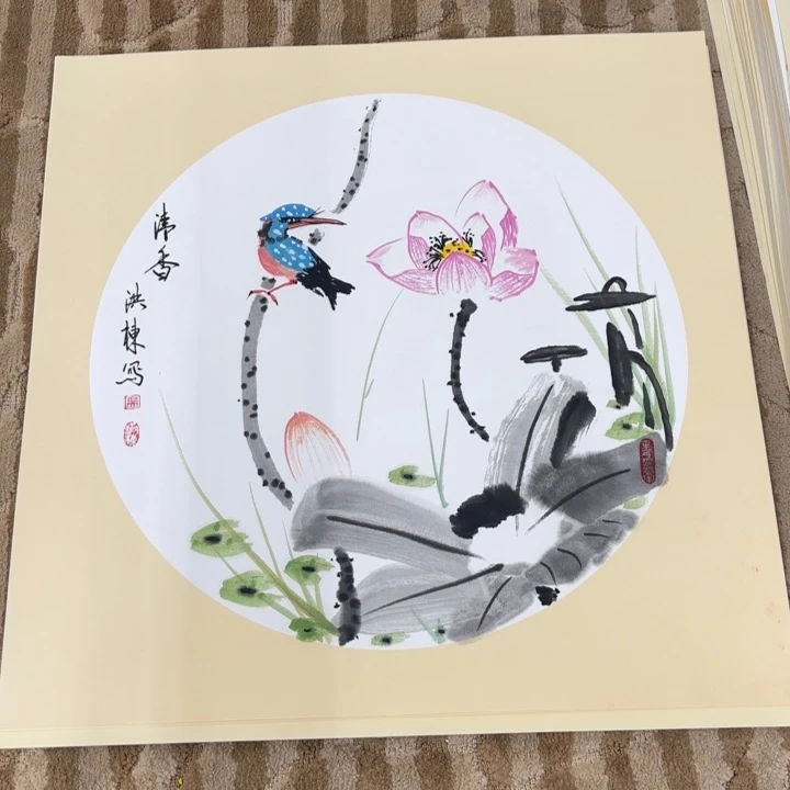 国画花鸟等图案50.50