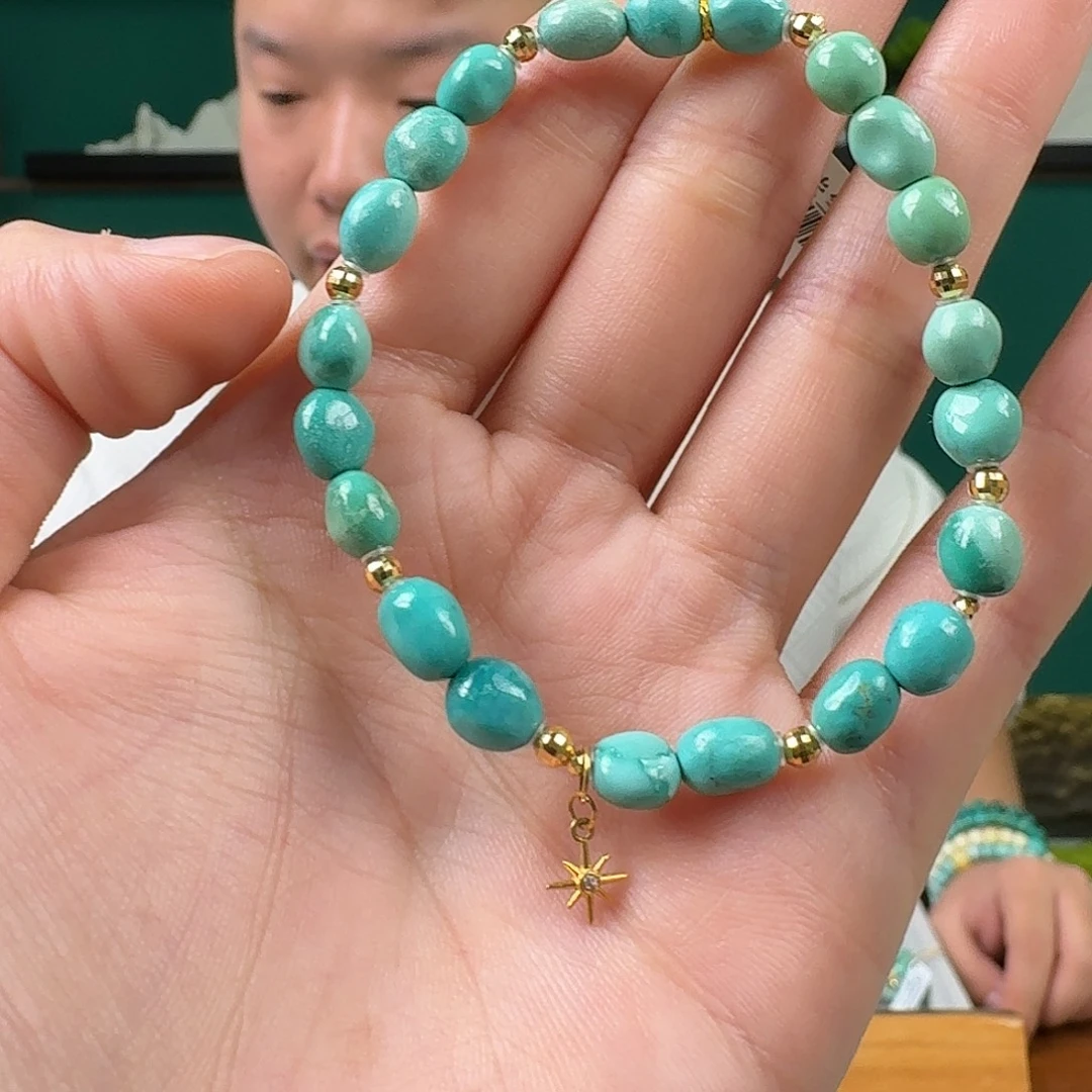 绿松石18K金镶嵌珠宝奇石