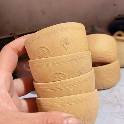 茶杯绿泥宜兴紫砂全手工制作大放福利回馈