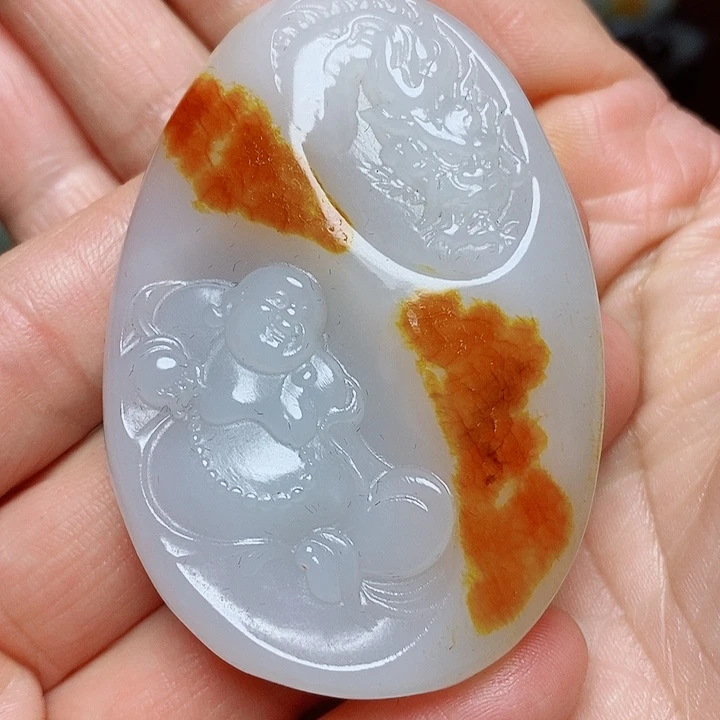 花***语和田玉未镶嵌车挂