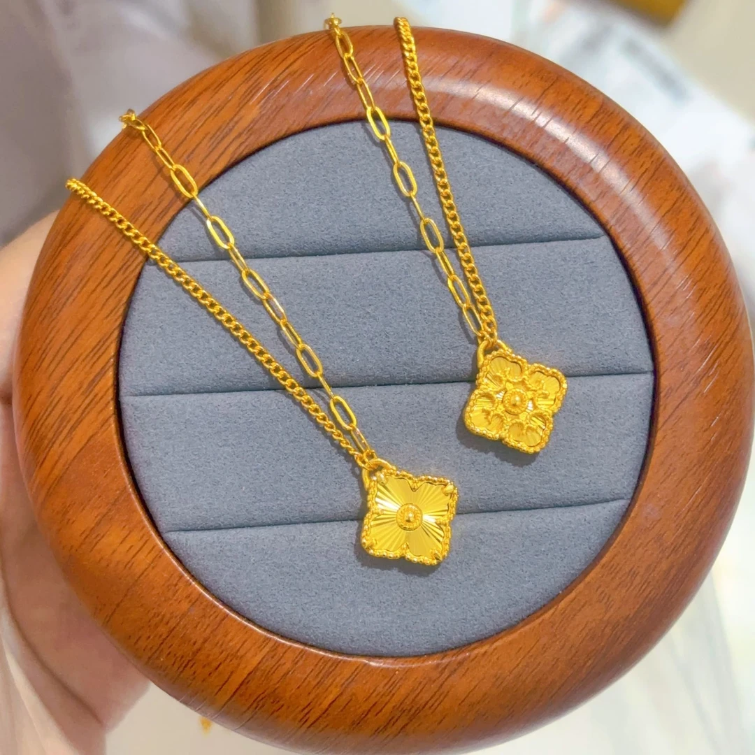 钛钢项链 AB链四叶花项链 JIA