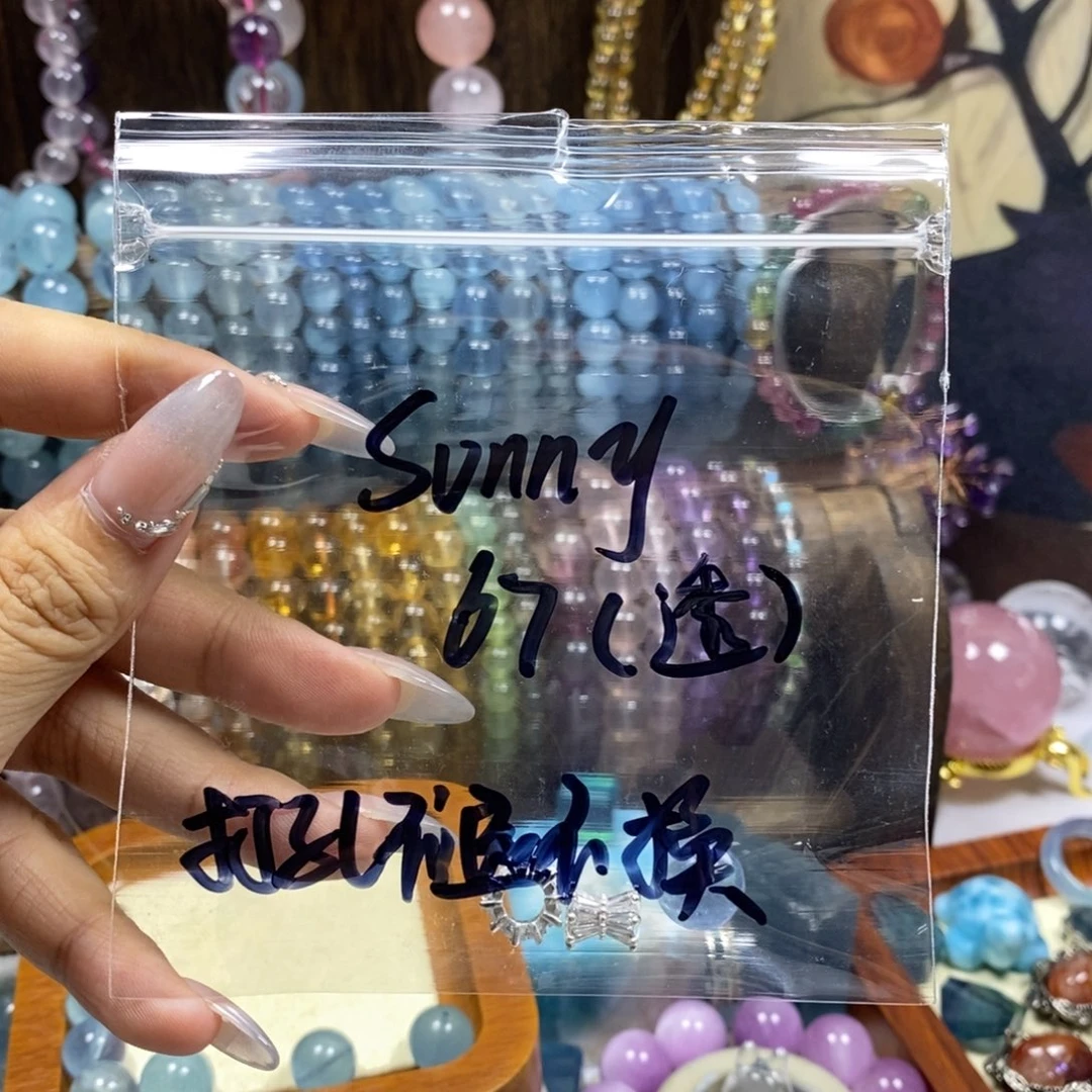 水晶戒指银S925镶嵌海蓝宝单珠