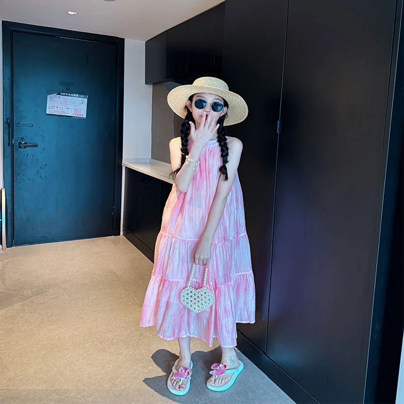 2025独特漂亮裙子儿童新款夏装女孩洋气连衣裙女童夏季时尚吊带裙