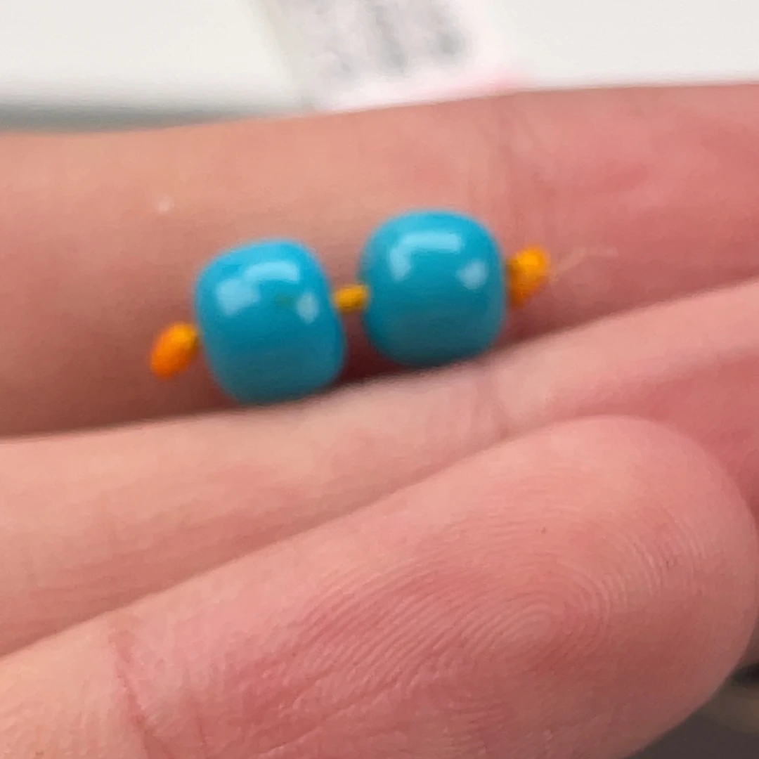 绿松石合金挂件6.6老型对珠