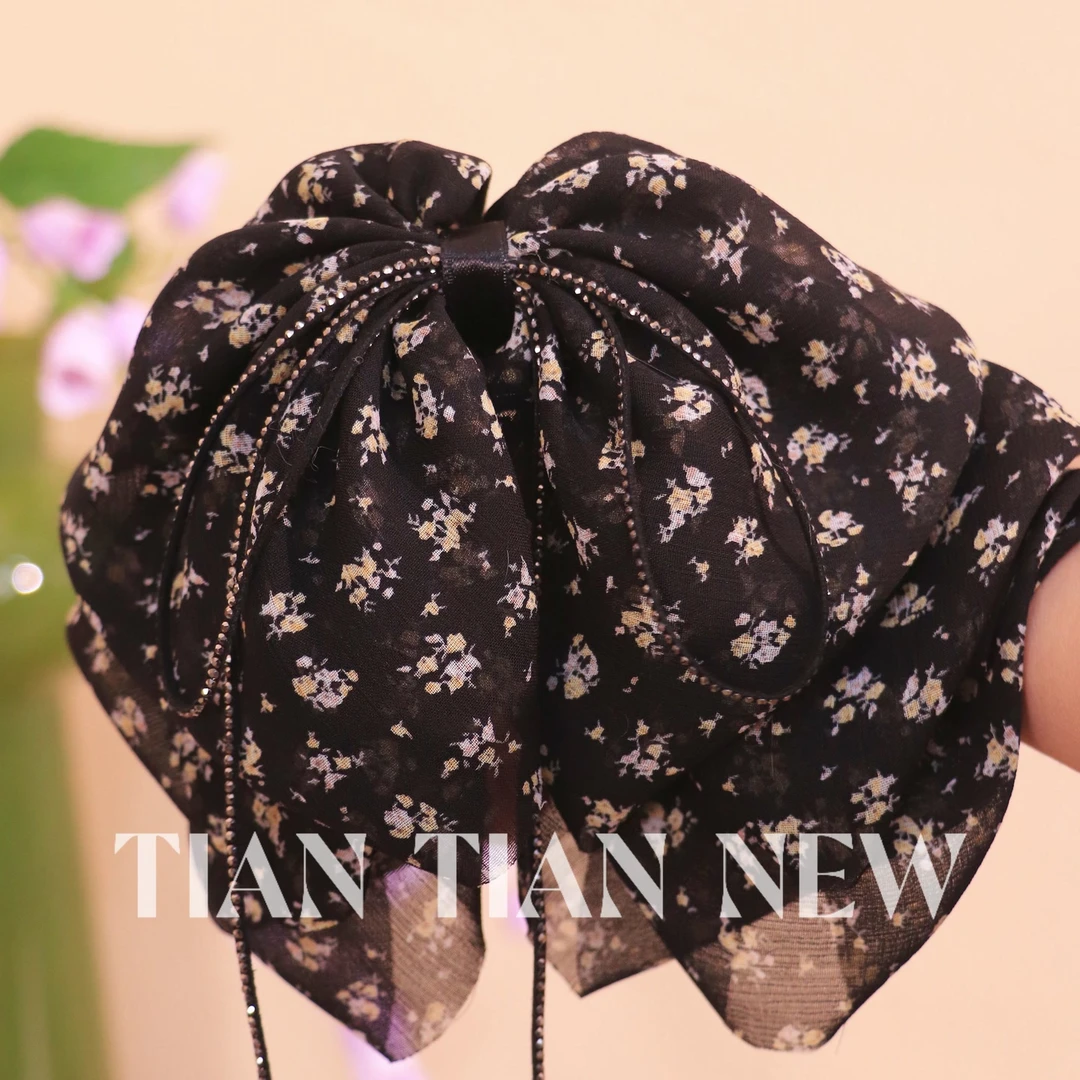 【春日午后】A091小清新碎花飘带抓夹气质高级感后脑勺蝴蝶结半抓