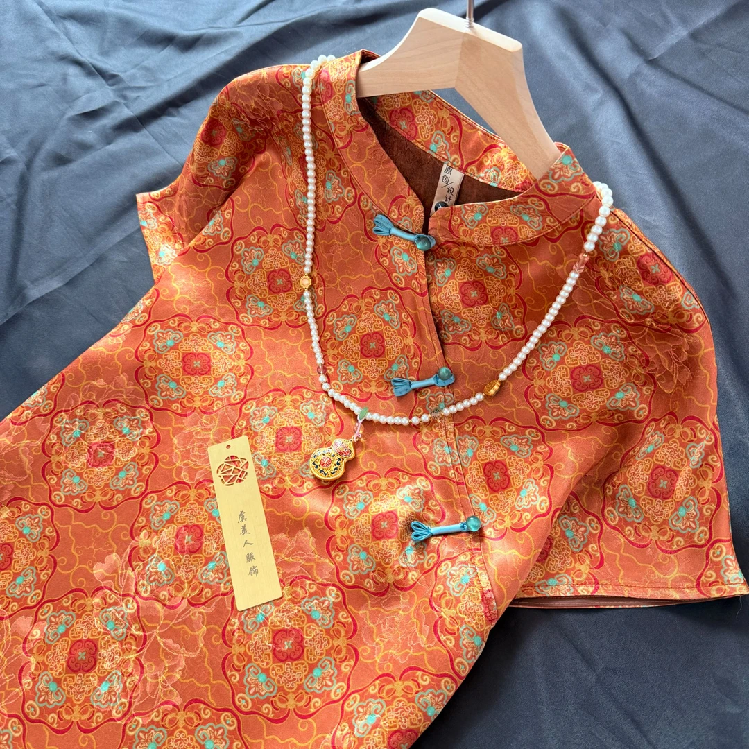 【如梦令】夏季常熟新款国风旗袍短袖新中式气质中长款连衣裙