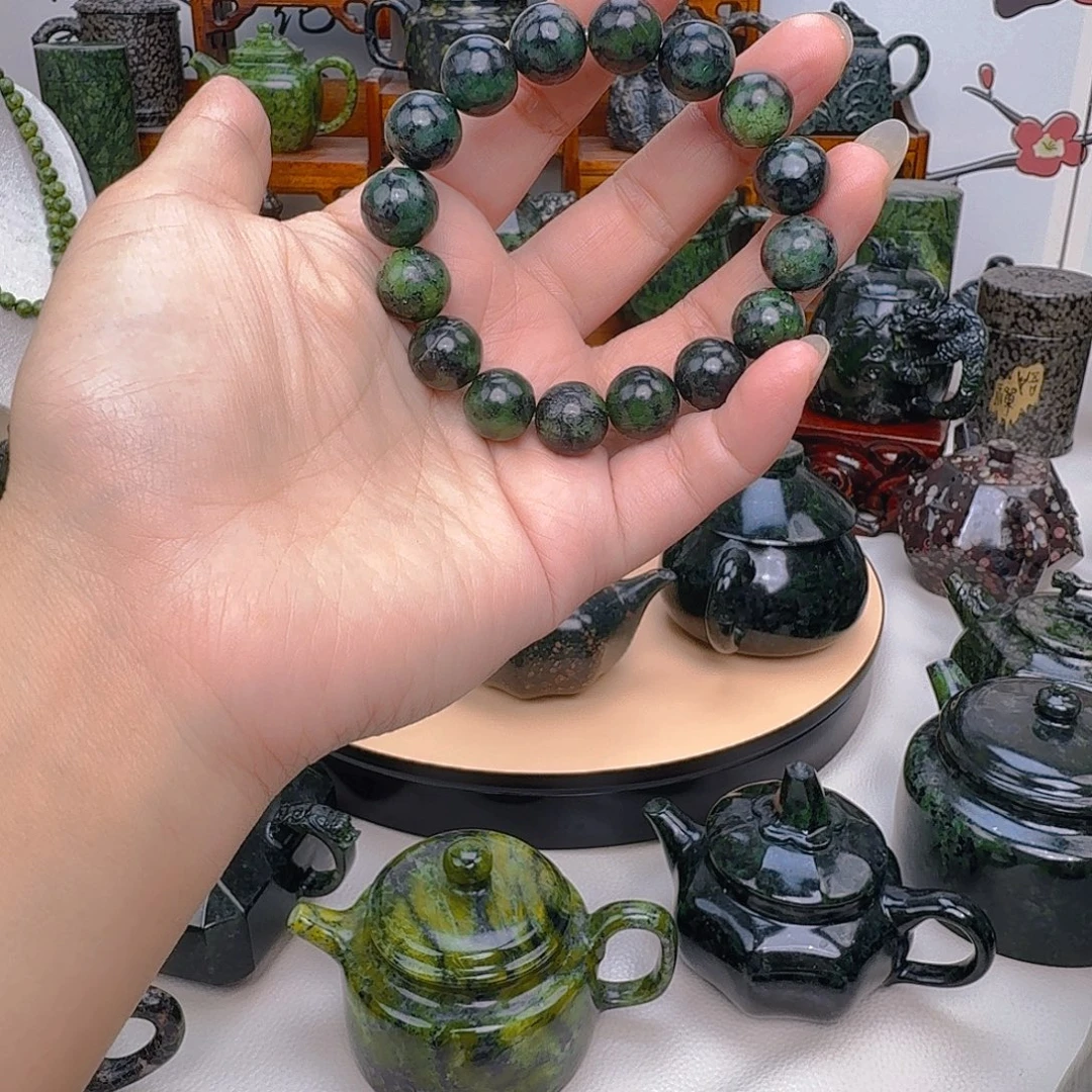 蹄***扣蛇纹石玉未镶嵌藏玉药王石精美茶壶