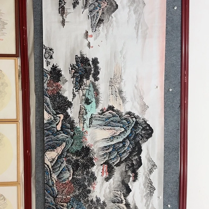 国画手绘国画江山如画
