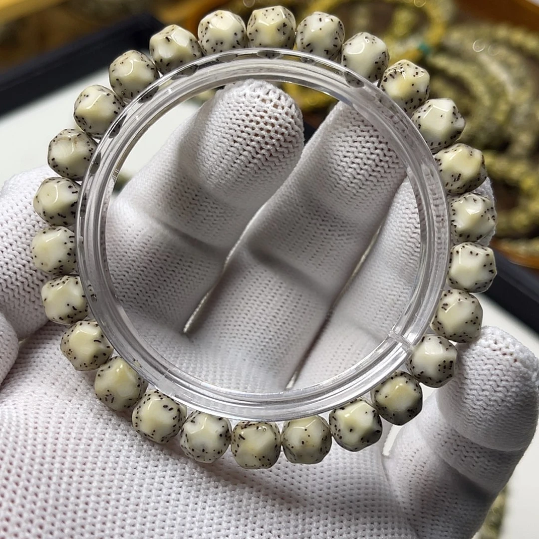 手串星月菩提9改满工无相测留白玉化料福利款