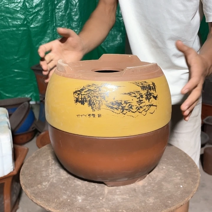 黄色江山如画大号仿古红江山如画大号