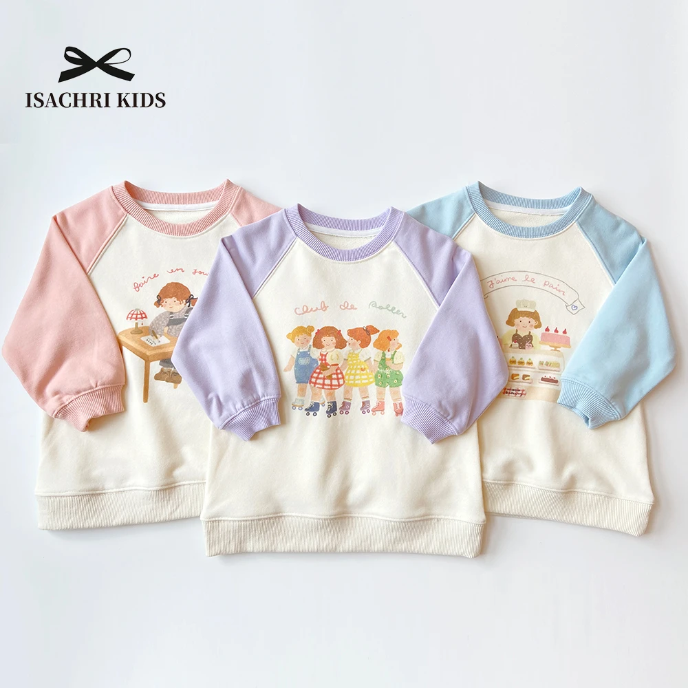 【6.18反季清】 半糖日记 数码印花女童圆领套头卫衣宝宝上衣 IS124