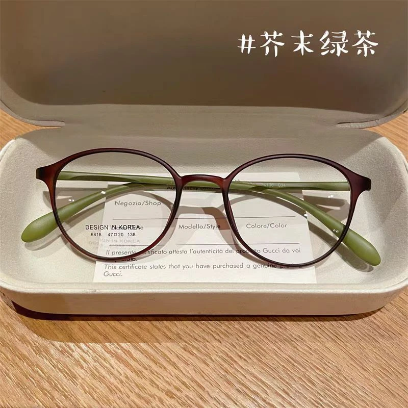 新款复古女士高级感圆框高清老花镜高档时尚显年轻超轻防蓝光眼镜