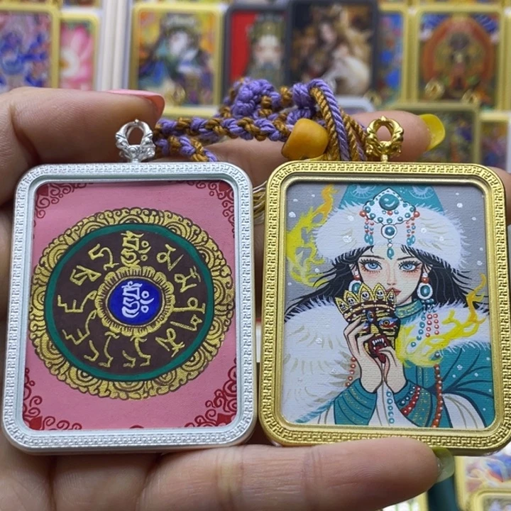 吊坠安***绘唐卡吊坠项链吊坠