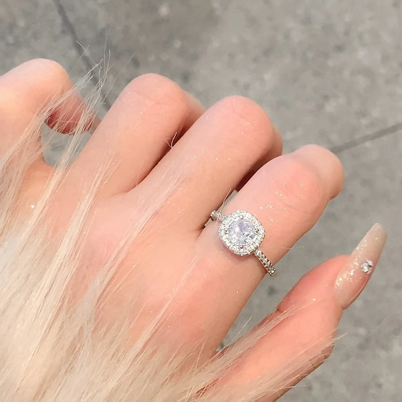 小方糖戒指女轻奢高级感素圈戒指小众设计尾A337