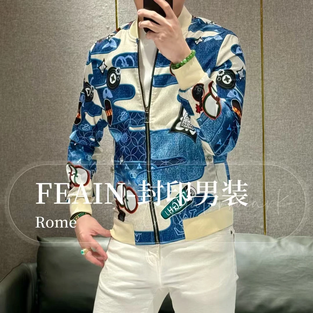 【雷迪凯奇】新品多标撞色棒球领拉链夹克8018