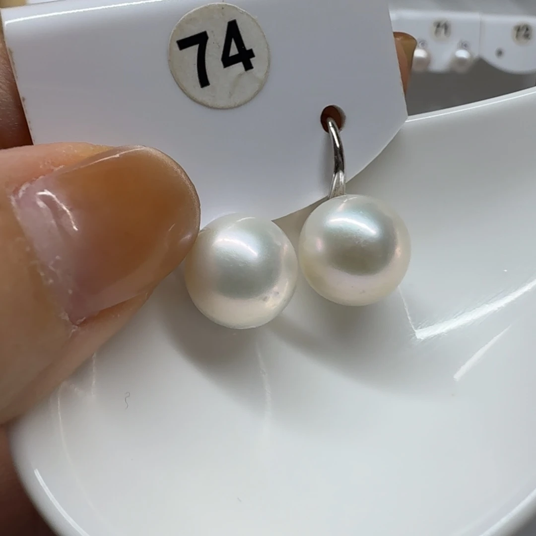 淡水珍珠耳饰银S925镶嵌珍珠