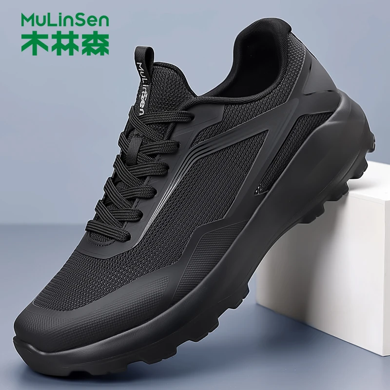 木林森男鞋夏季轻便跑步男士驾车防滑上班时尚网面休闲男款运动鞋